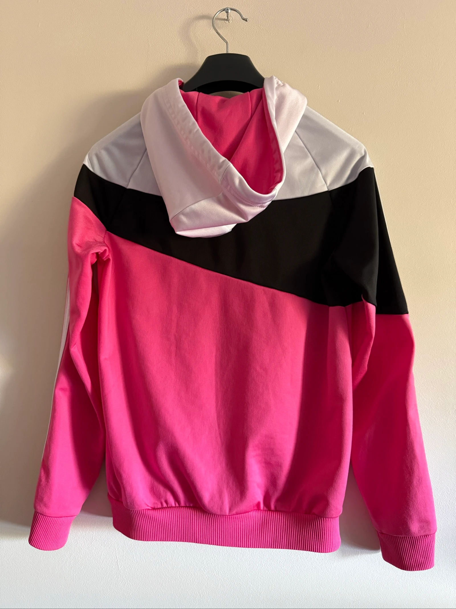 Veste Adidas femme S rosa preto branco com capuz zipeado esporte 14-16 anos – photo 2